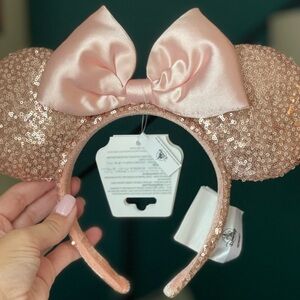 Minnie Mouse Sequin Ear Headband - Rose Gold and Pink